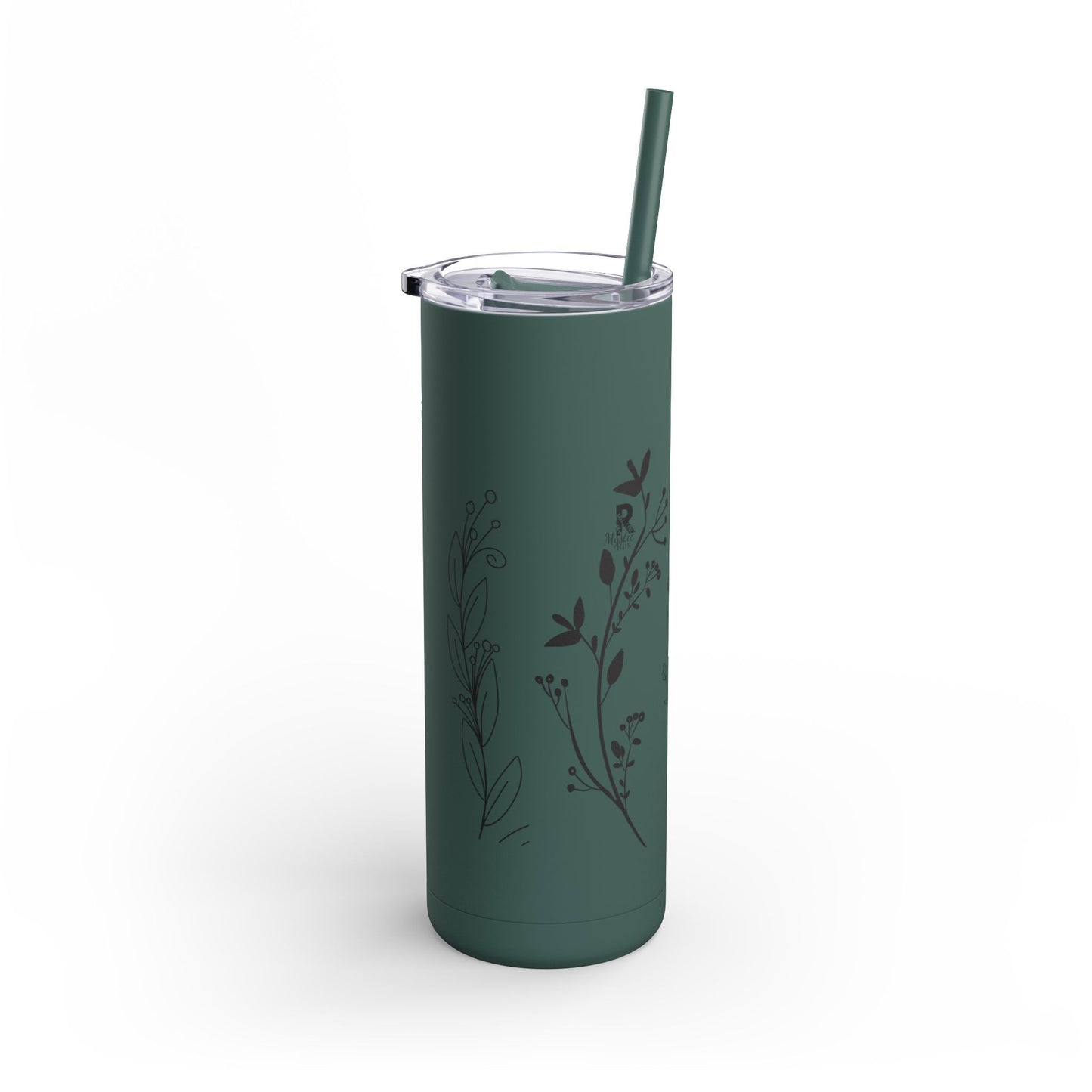 Tumbler - Cute Plant Design, 20oz Skinny Matte