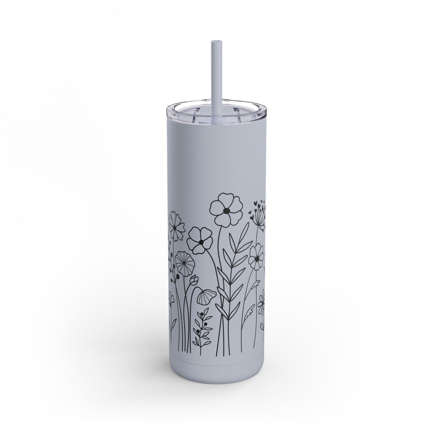 Tumbler - Cute Flower Design, 20oz Skinny Matte