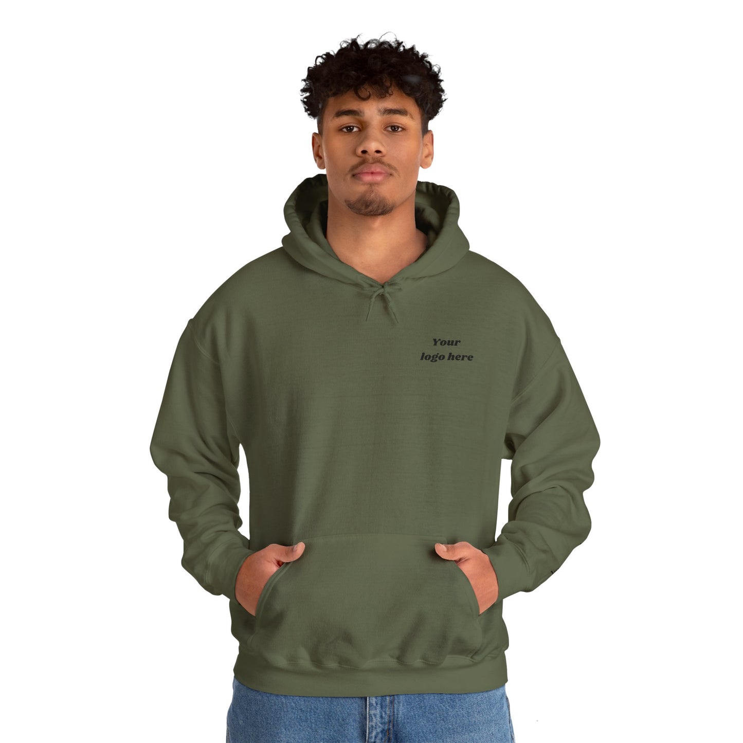 Customized Unisex Hooded Sweatshirt with Front, Back, and Side Text