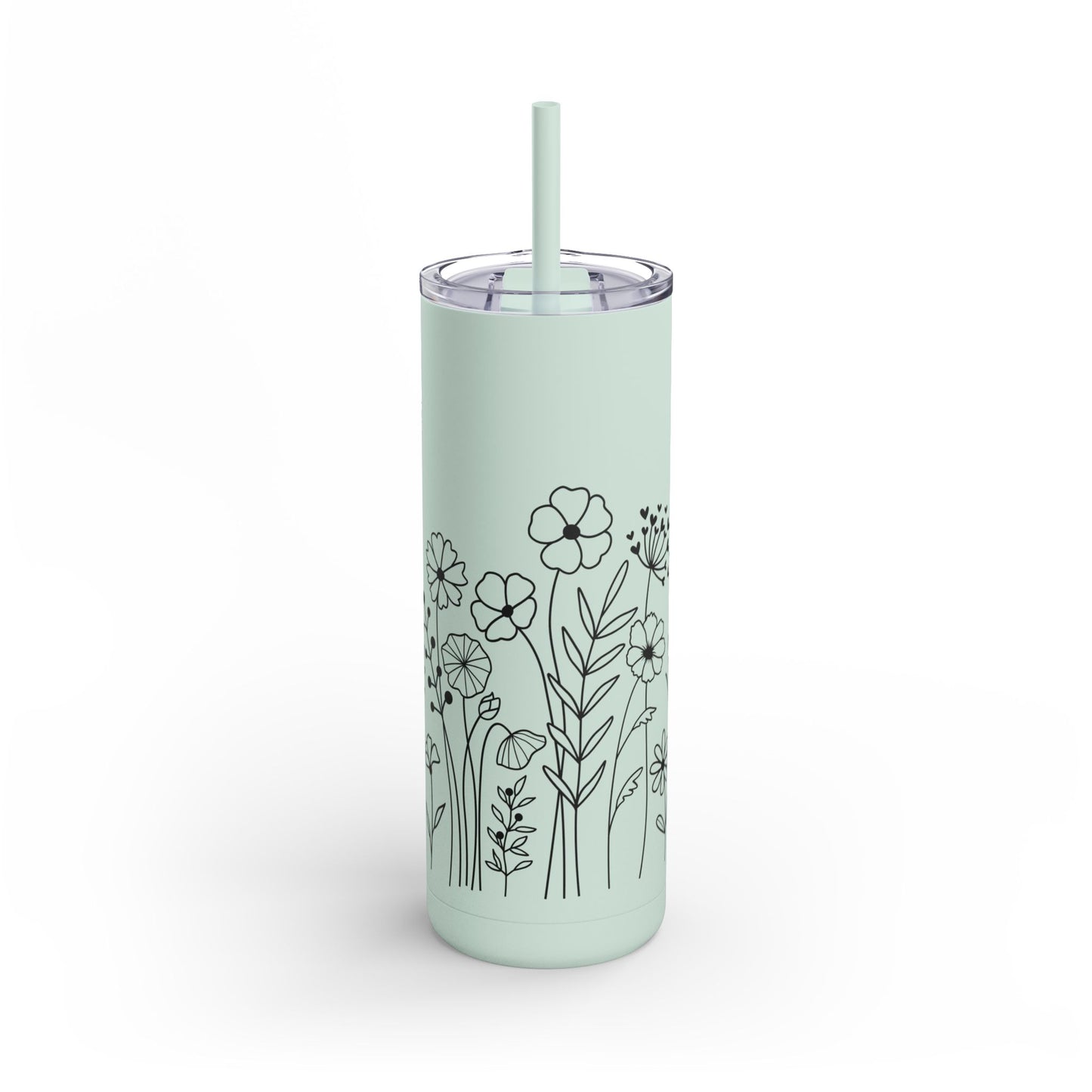 Tumbler - Cute Flower Design, 20oz Skinny Matte