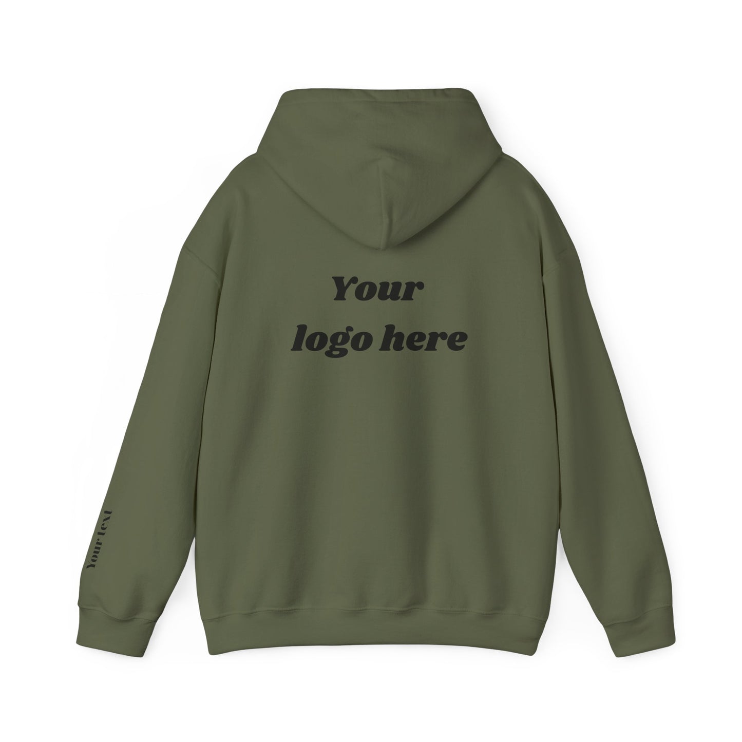 Customized Unisex Hooded Sweatshirt with Front, Back, and Side Text