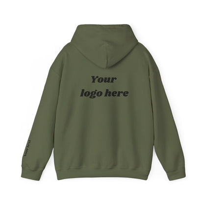 Customized Unisex Hooded Sweatshirt with Front, Back, and Side Text