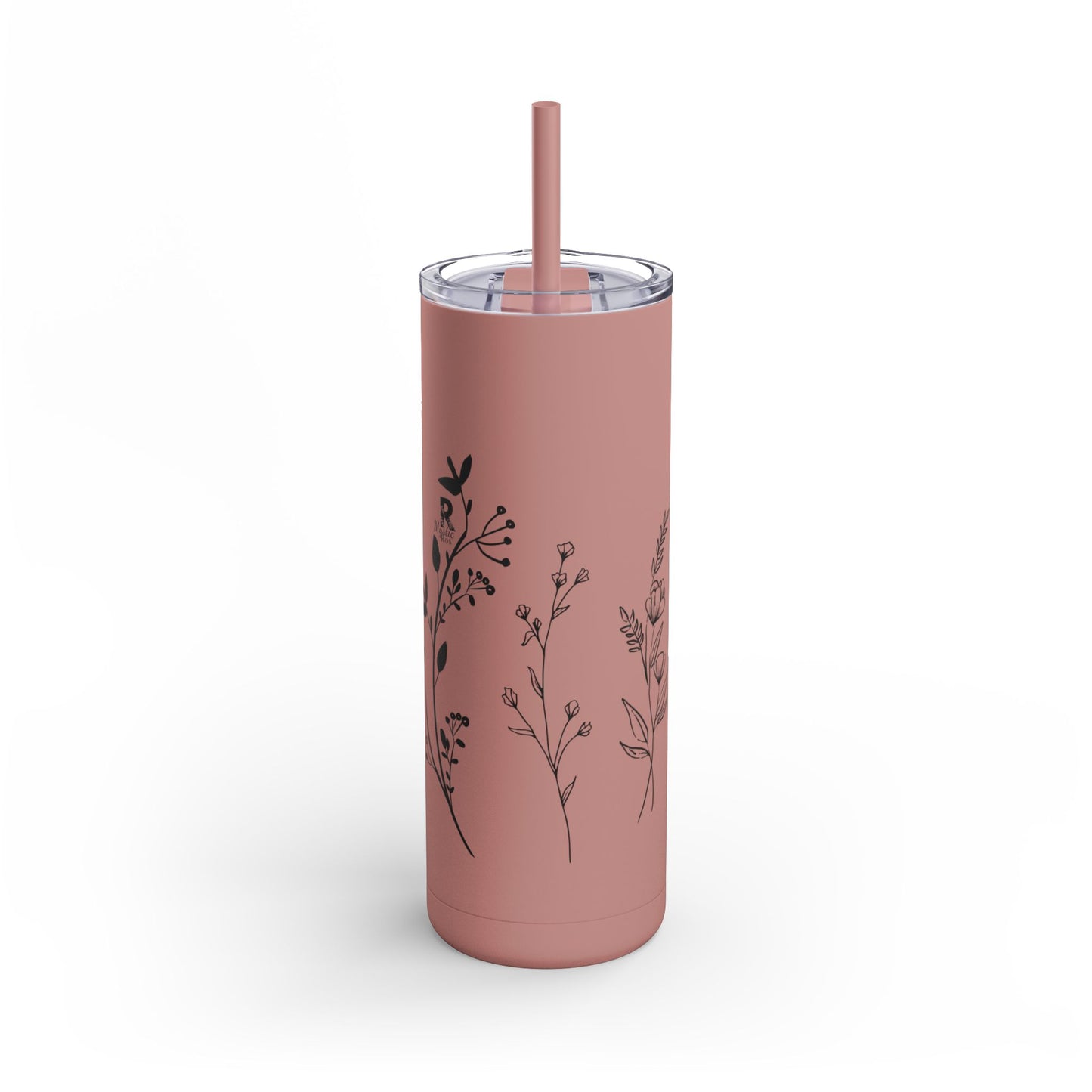 Tumbler - Cute Plant Design, 20oz Skinny Matte