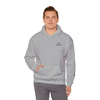 Customized Unisex Hooded Sweatshirt with Front, Back, and Side Text