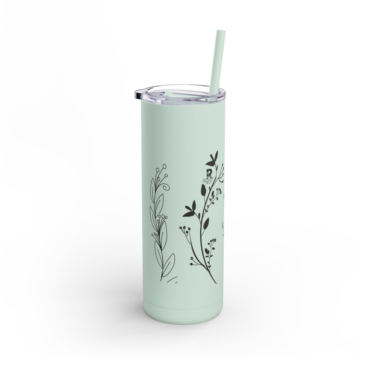 Tumbler - Cute Plant Design, 20oz Skinny Matte