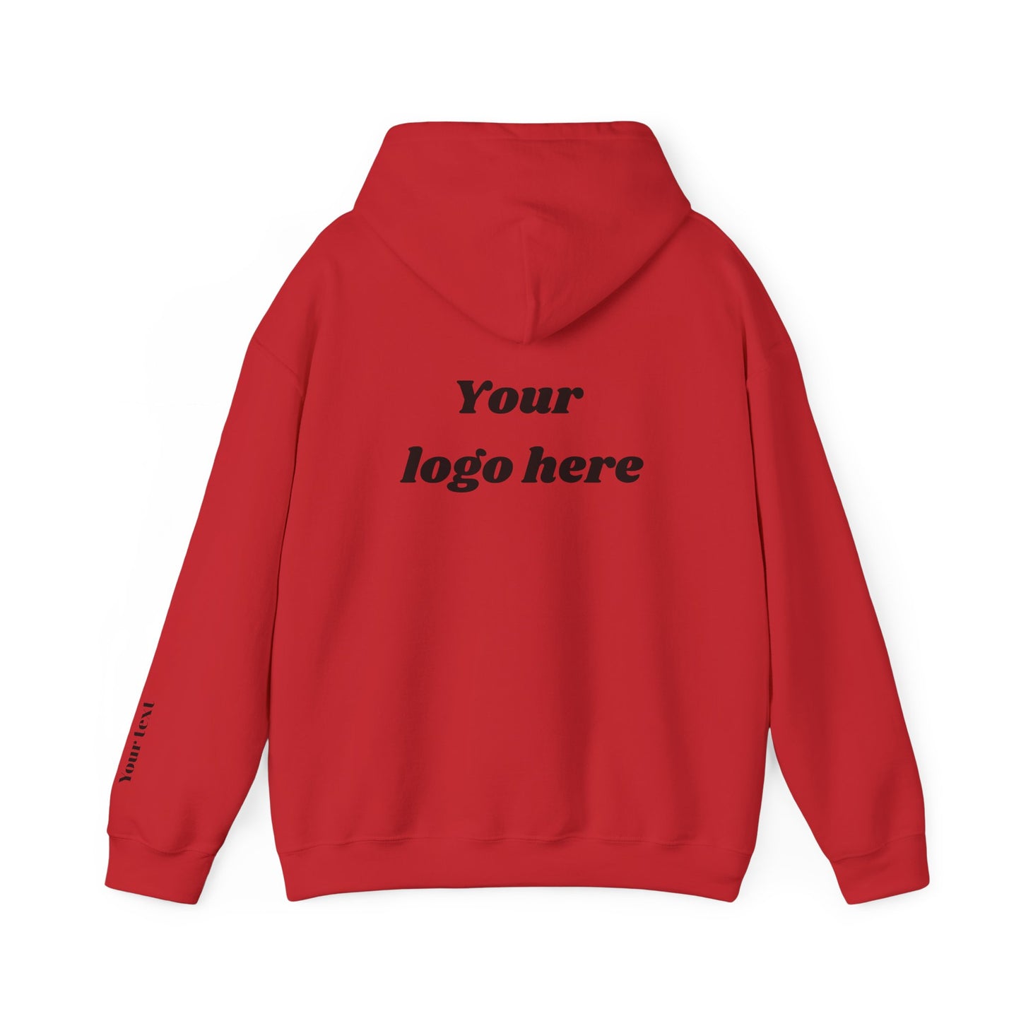 Customized Unisex Hooded Sweatshirt with Front, Back, and Side Text