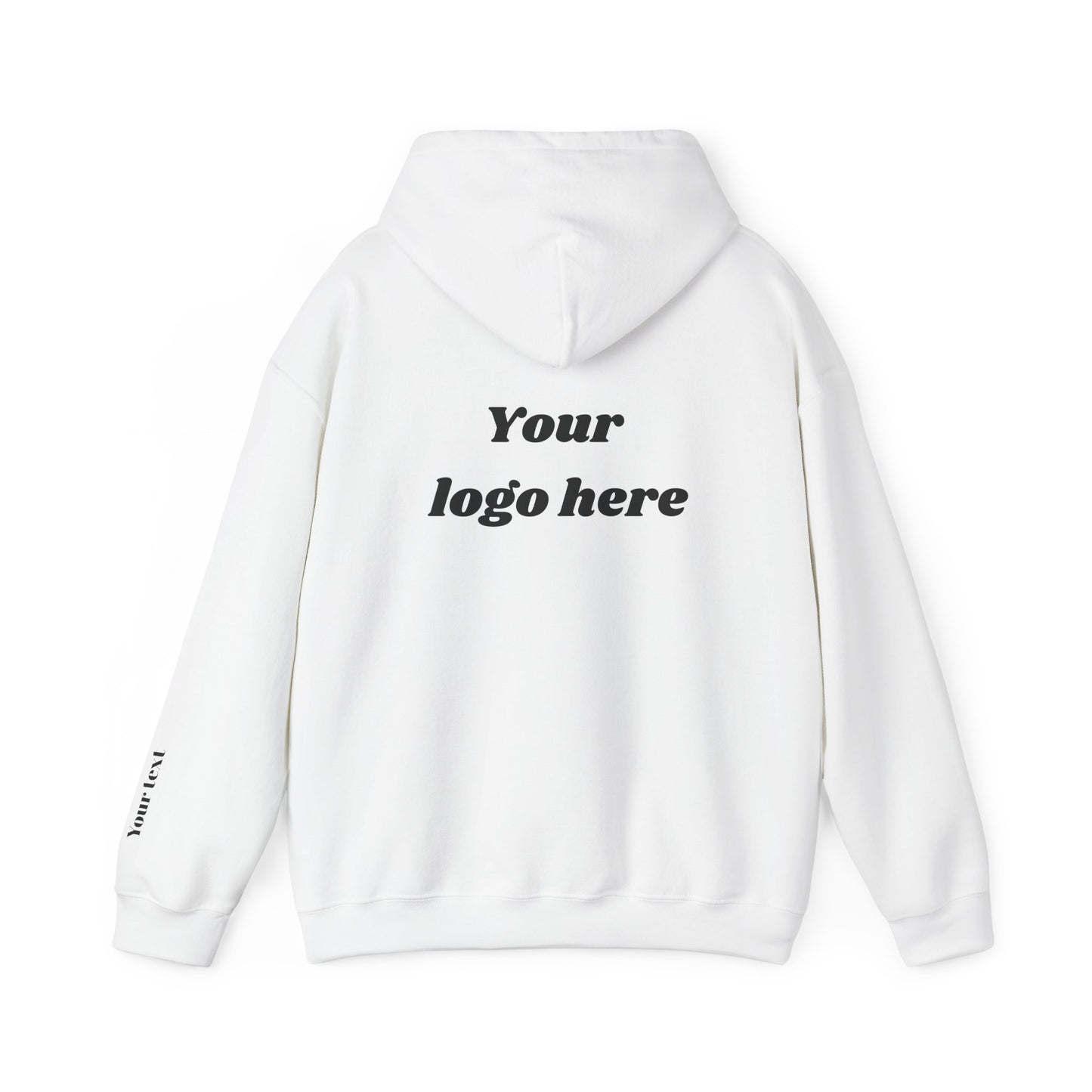 Customized Unisex Hooded Sweatshirt with Front, Back, and Side Text