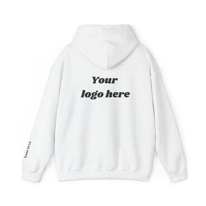 Customized Unisex Hooded Sweatshirt with Front, Back, and Side Text