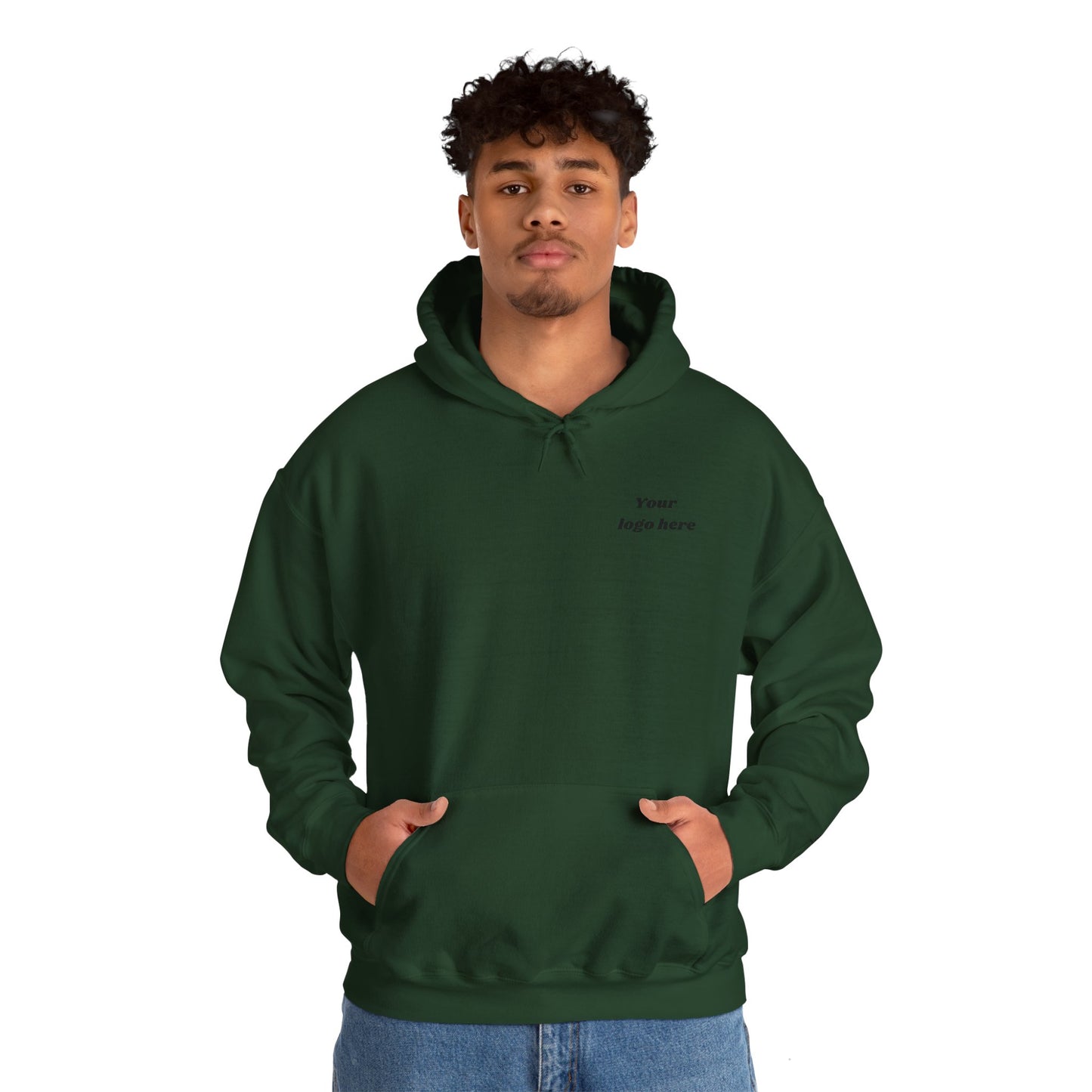 Customized Unisex Hooded Sweatshirt with Front, Back, and Side Text