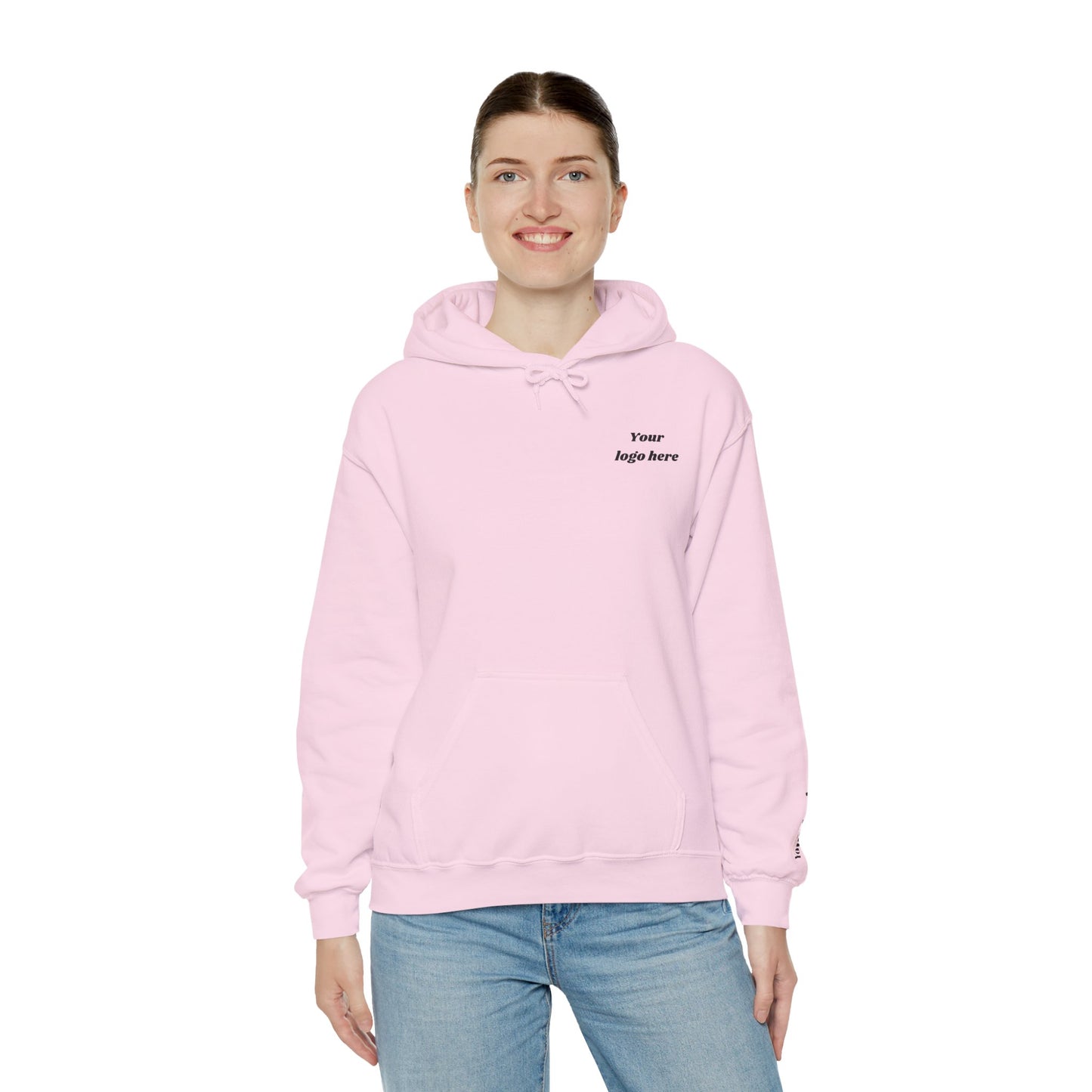 Customized Unisex Hooded Sweatshirt with Front, Back, and Side Text