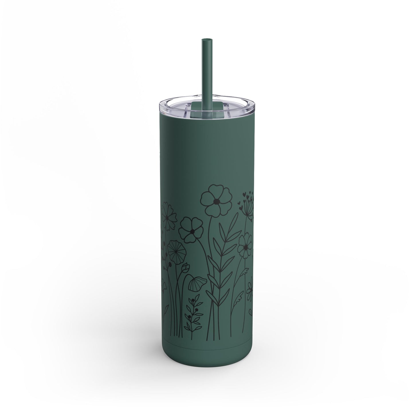 Tumbler - Cute Flower Design, 20oz Skinny Matte