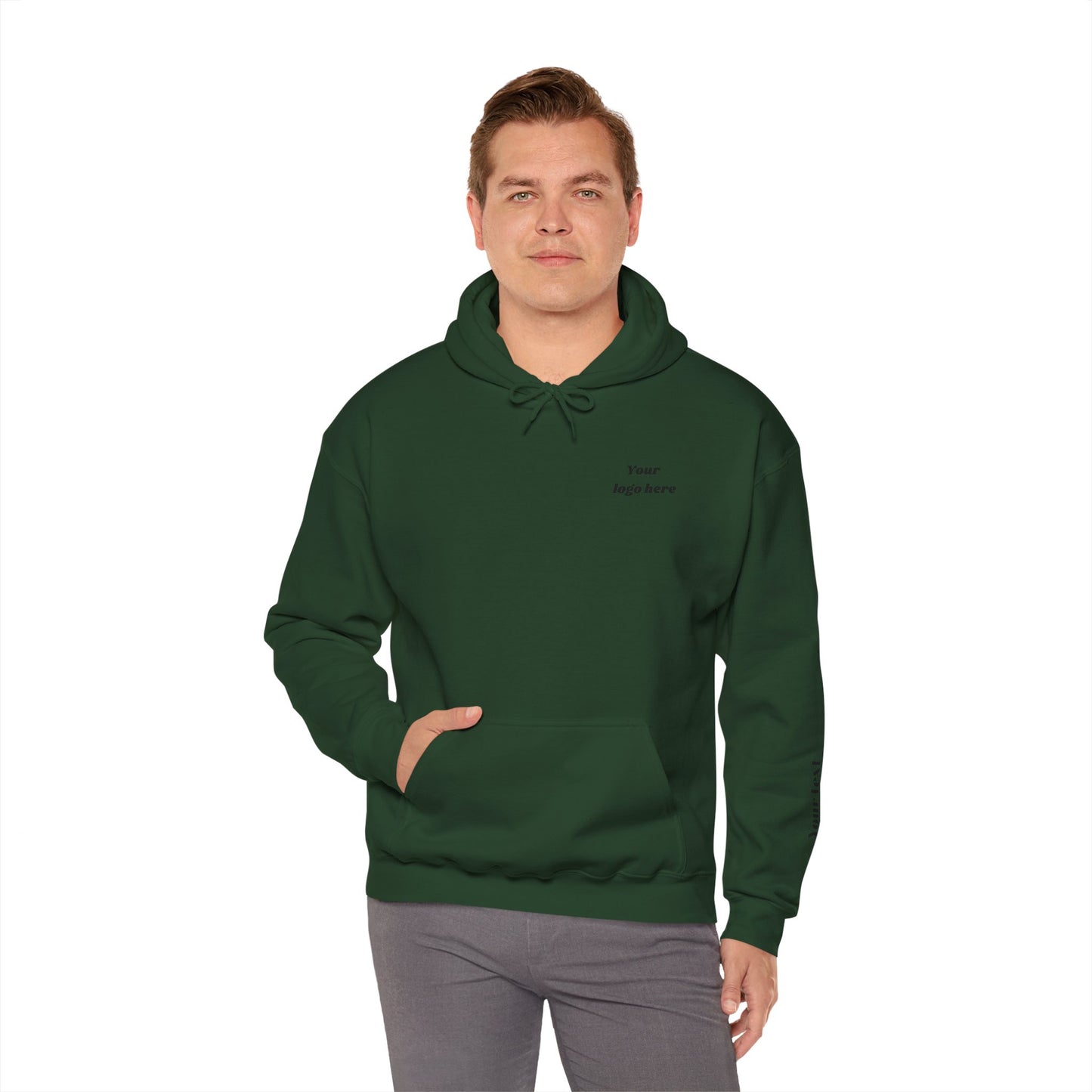 Customized Unisex Hooded Sweatshirt with Front, Back, and Side Text