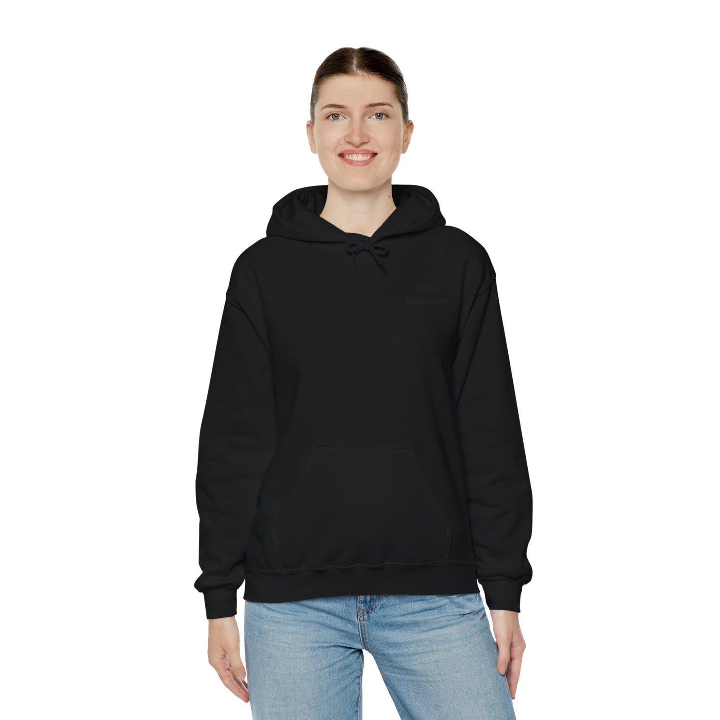 Customized Unisex Hooded Sweatshirt with Front, Back, and Side Text