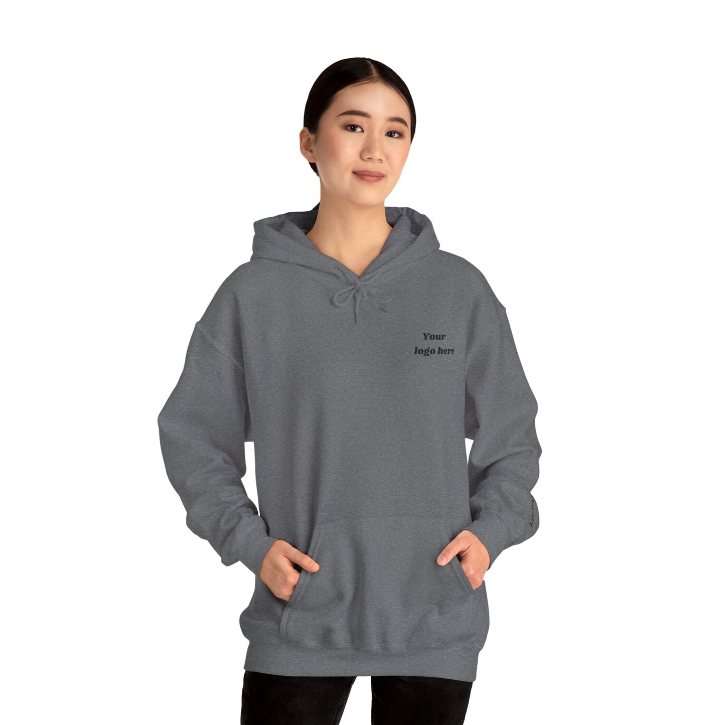 Customized Unisex Hooded Sweatshirt with Front, Back, and Side Text