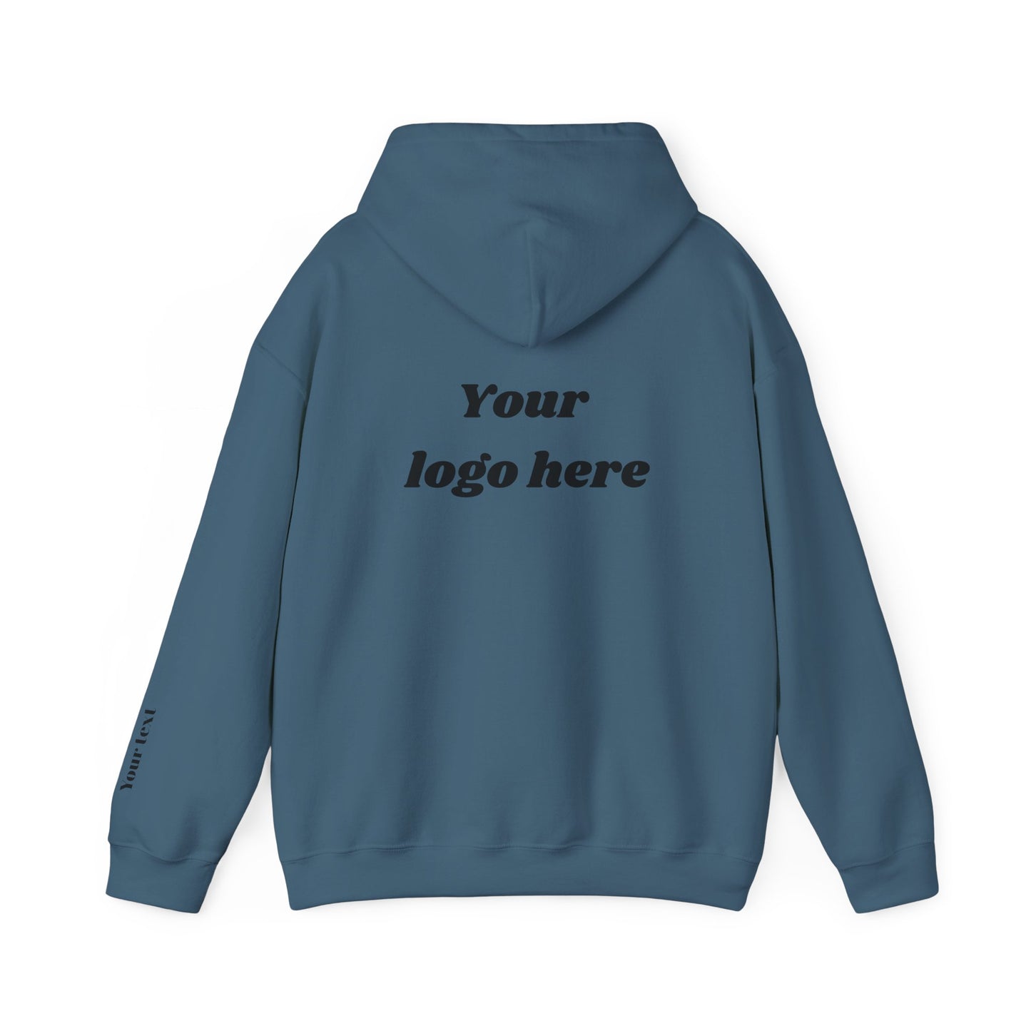 Customized Unisex Hooded Sweatshirt with Front, Back, and Side Text