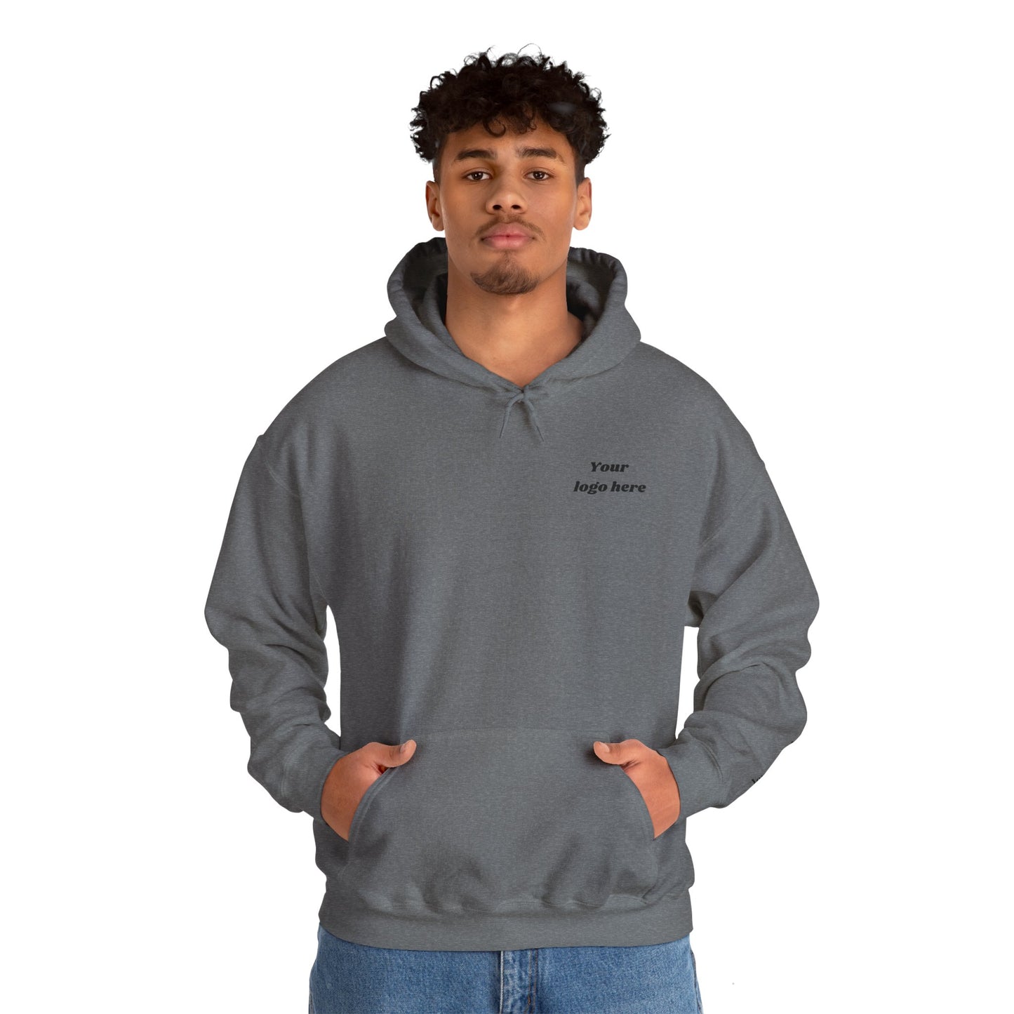 Customized Unisex Hooded Sweatshirt with Front, Back, and Side Text