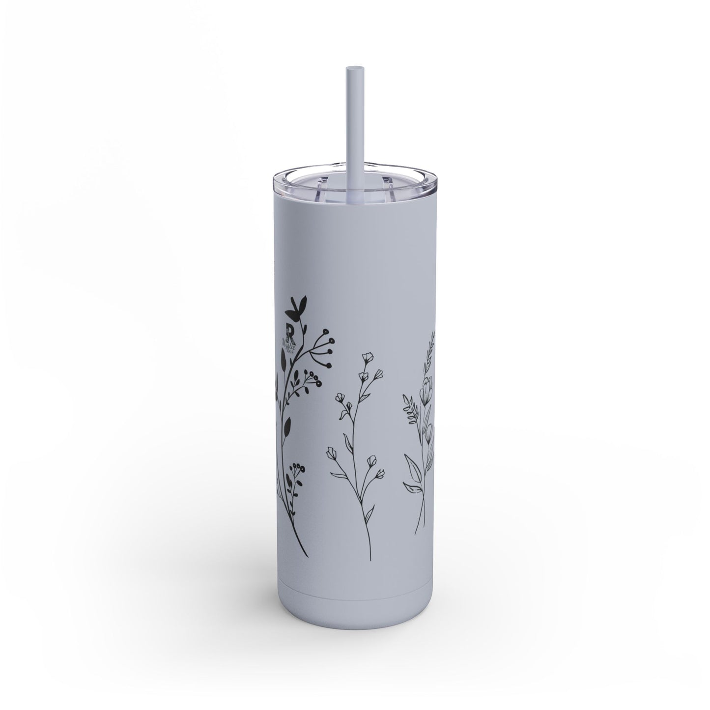 Tumbler - Cute Plant Design, 20oz Skinny Matte