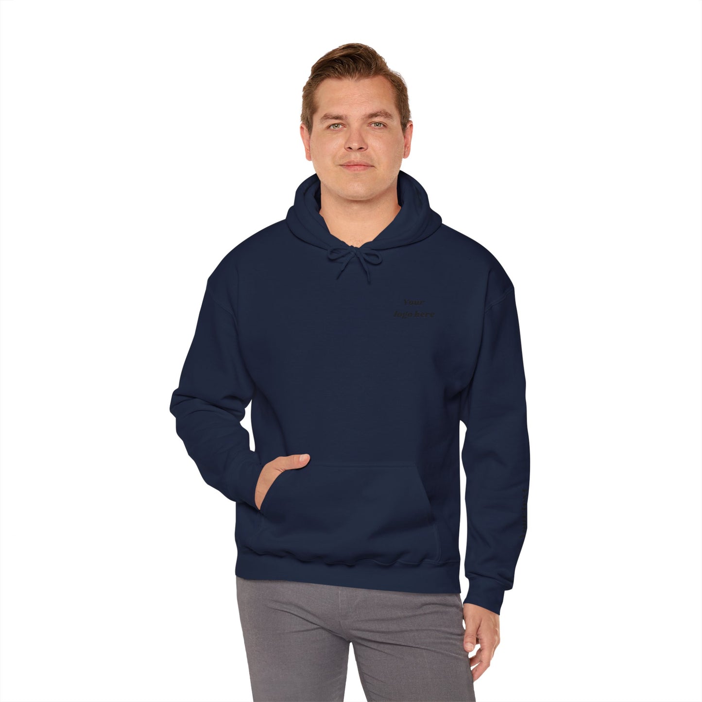 Customized Unisex Hooded Sweatshirt with Front, Back, and Side Text