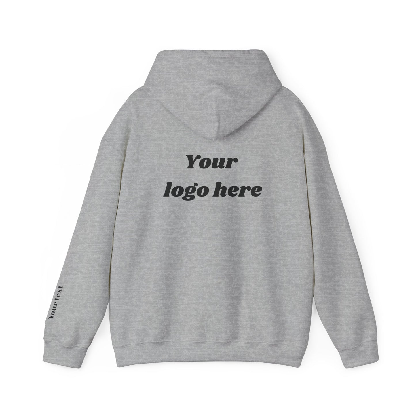 Customized Unisex Hooded Sweatshirt with Front, Back, and Side Text