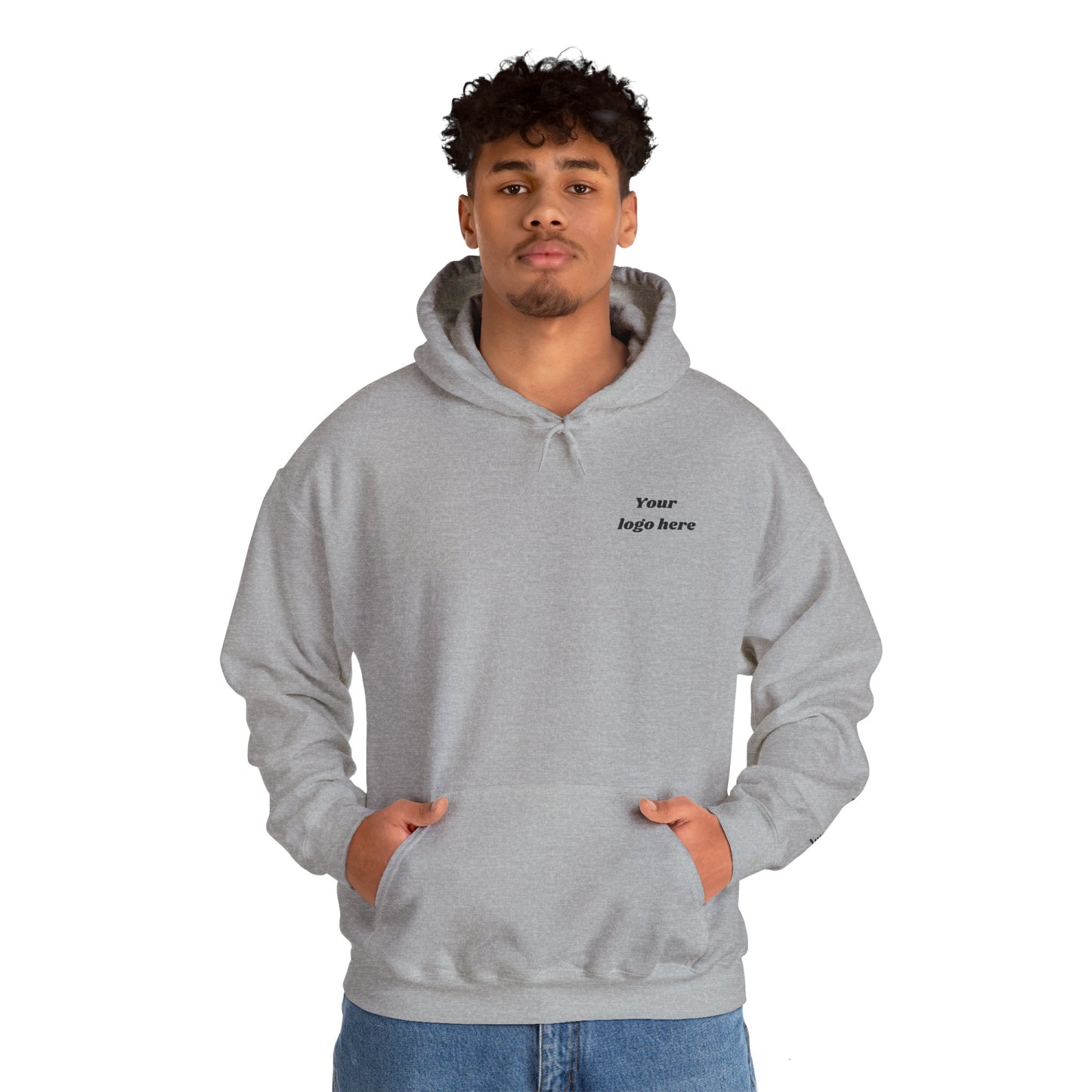 Customized Unisex Hooded Sweatshirt with Front, Back, and Side Text