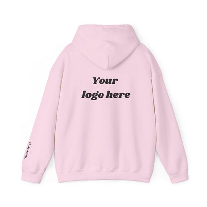 Customized Unisex Hooded Sweatshirt with Front, Back, and Side Text