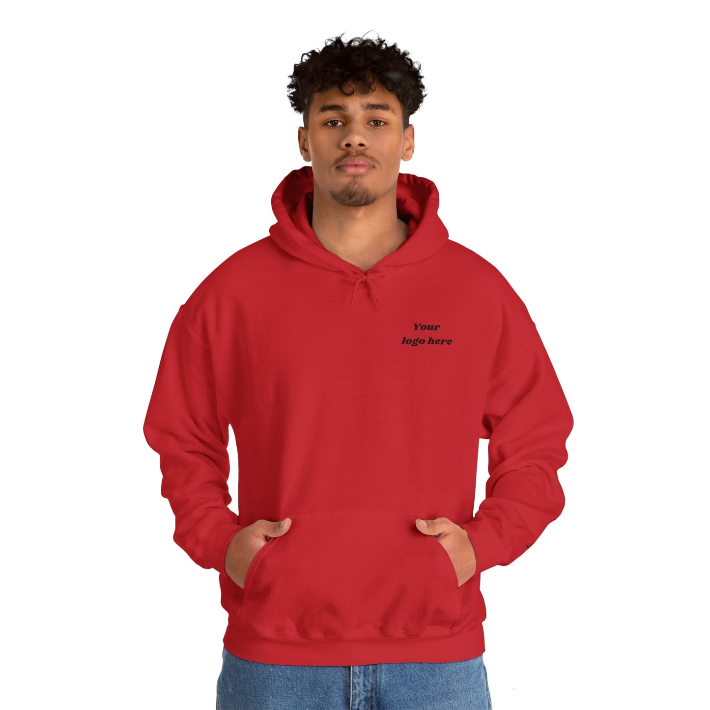 Customized Unisex Hooded Sweatshirt with Front, Back, and Side Text