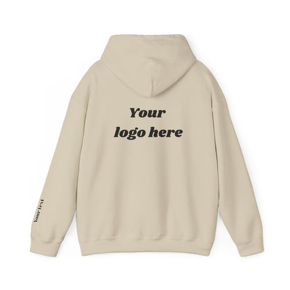 Customized Unisex Hooded Sweatshirt with Front, Back, and Side Text